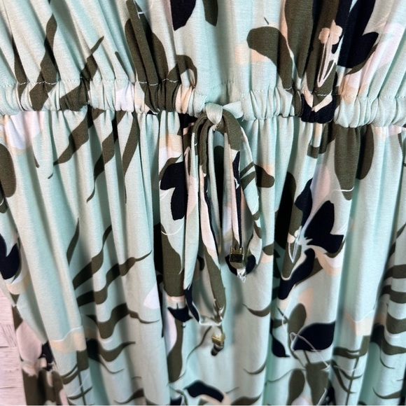 Liz Claiborne floral, tropical mini dress drawstring waist tropical plus size - Picture 3 of 10